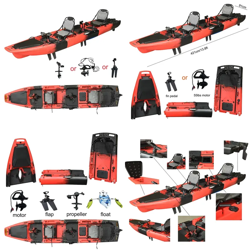 Fishing Kayak Pedal Drive - Оптовая продажа: 14-футовый трехсекционный каяк из