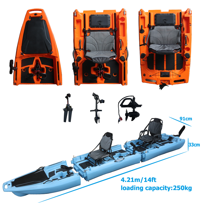 Fishing Kayak Sit On Top - 14-футовый двухместный разборный педальный каяк с