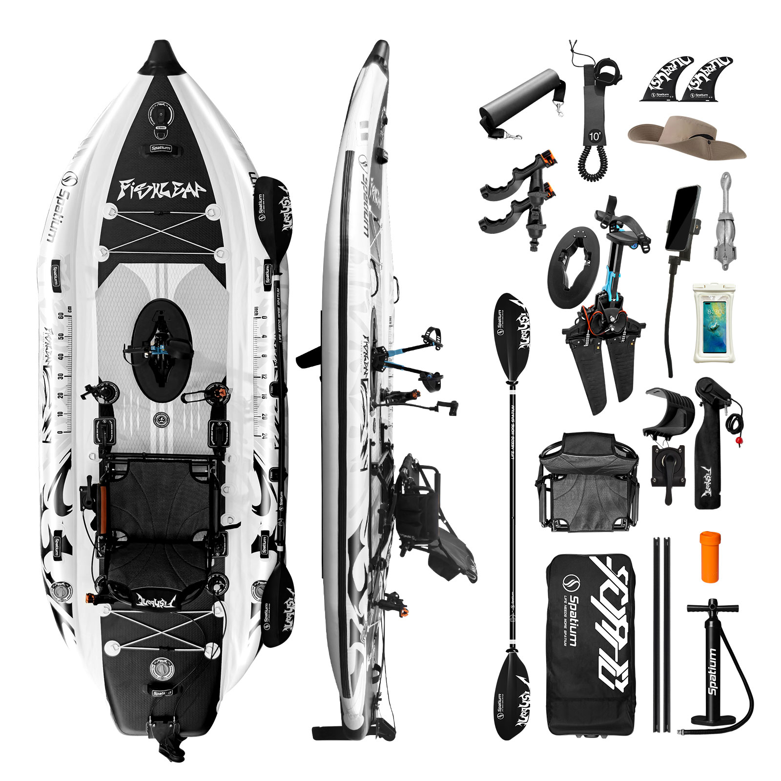 Fishing Kayak Pedal Drive - Надувной рыболовный каяк Spatium 11.5 футов