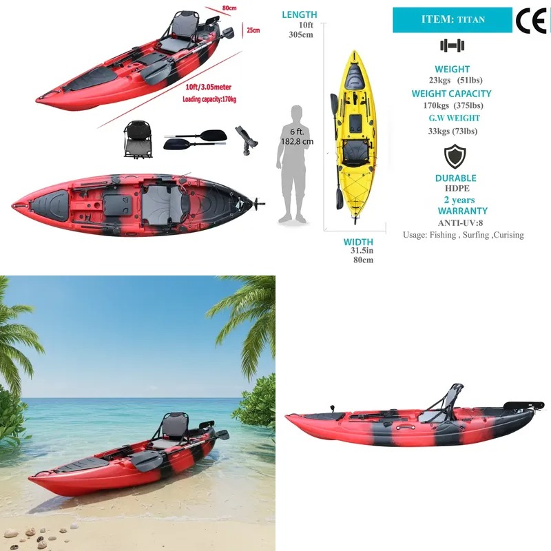 10-футовый одноместный рыболов – обзор и цена Fishing Kayak Paddle