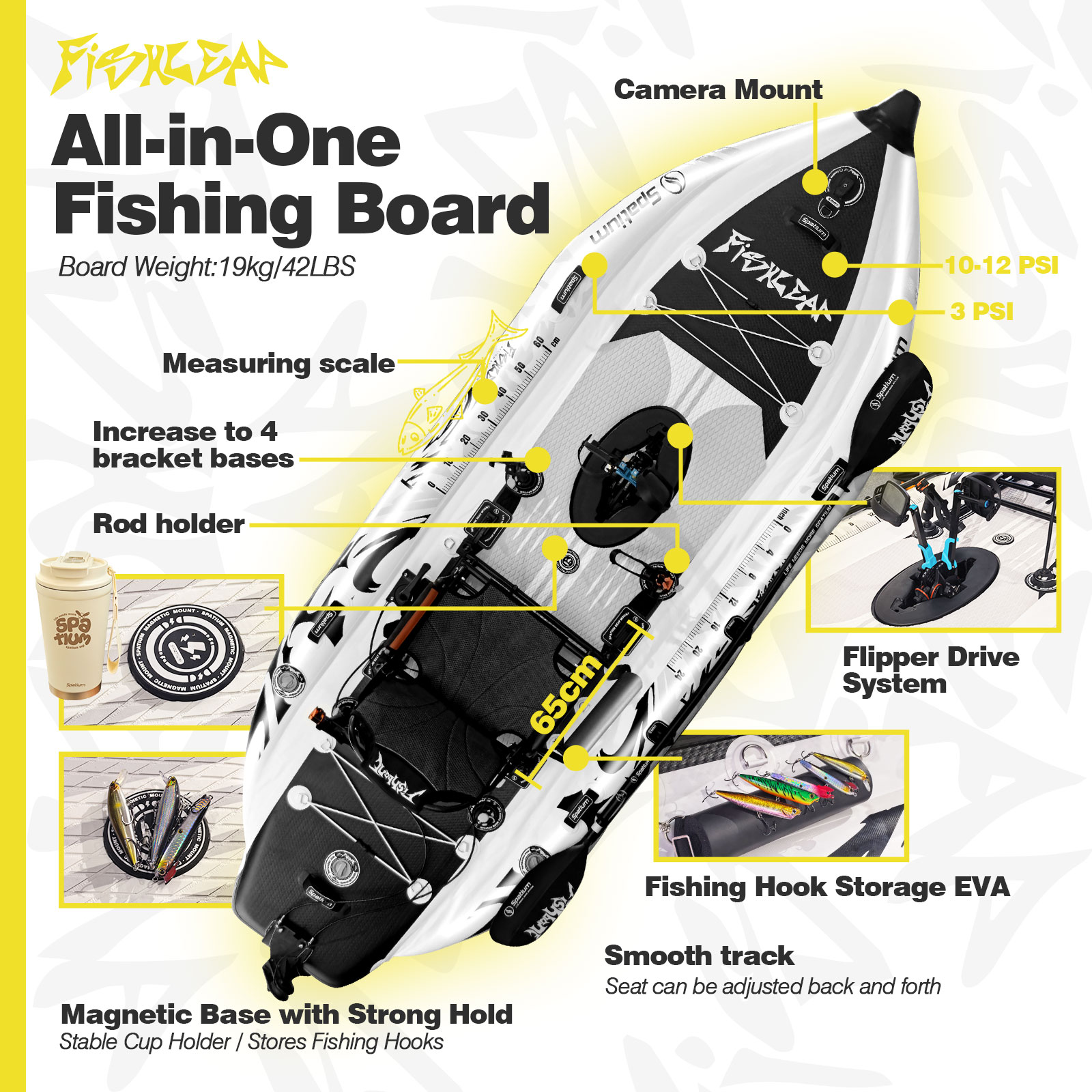 Надувной рыболовный каяк Spati – обзор и цена Fishing Kayak Pedal Drive